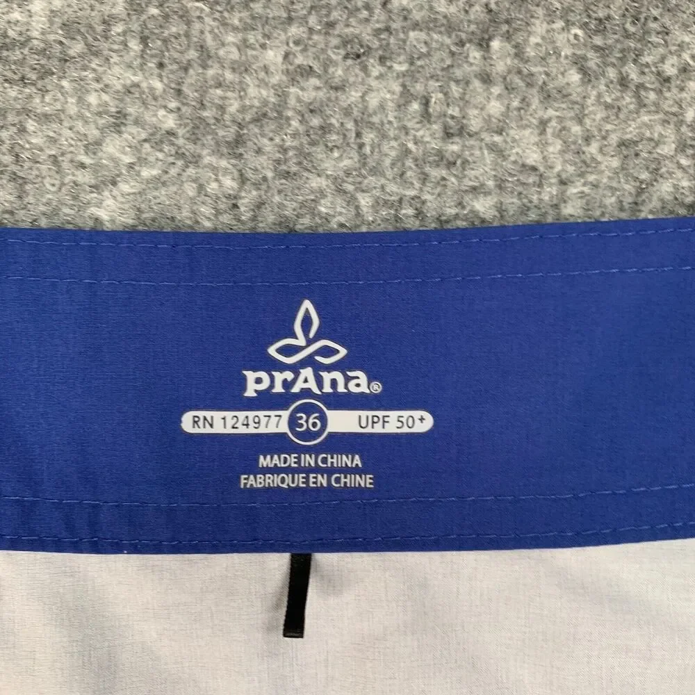 Prana Board Shorts Mens‎ 36 Dusky Skies Elliot High Seas Lightweight Surf Swim